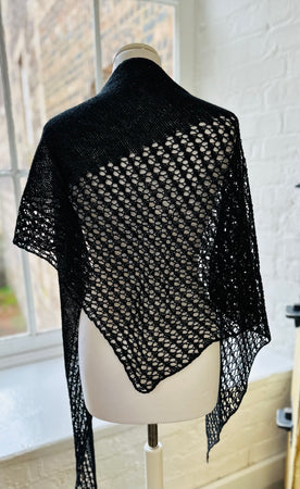 Asymmetric Shawl in Dark Graphite Double Knit