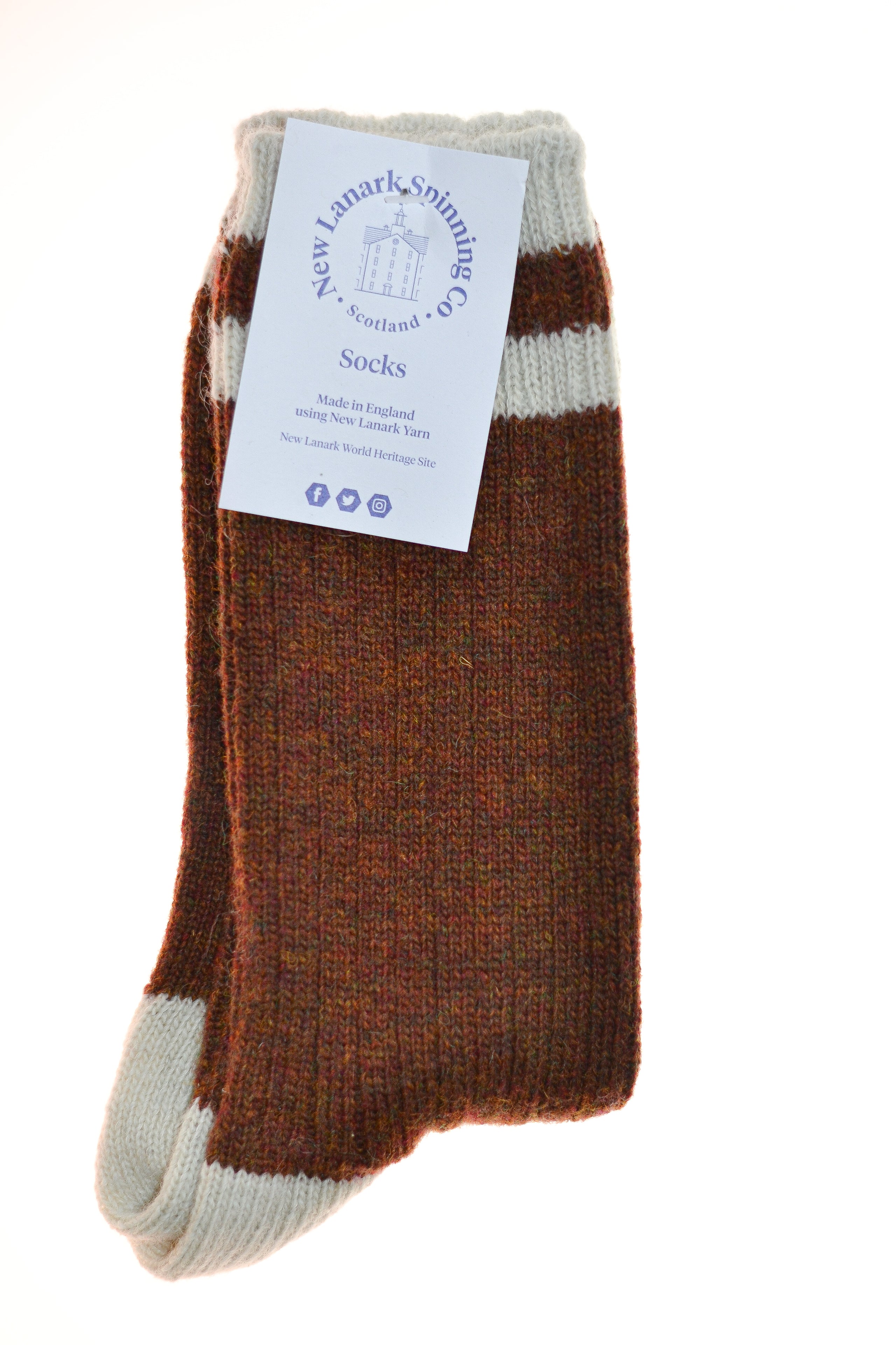 New Lanark Contrast Socks Size Uk 4-7 socks various colours