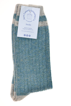 New Lanark ladies contrast socks various colours - New Lanark Spinning Company