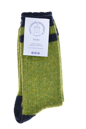 New Lanark ladies contrast socks various colours - New Lanark Spinning Company