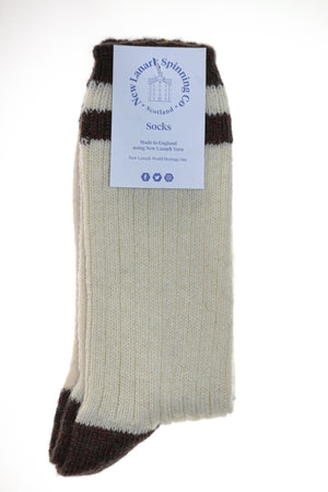 New Lanark ladies contrast socks various colours - New Lanark Spinning Company