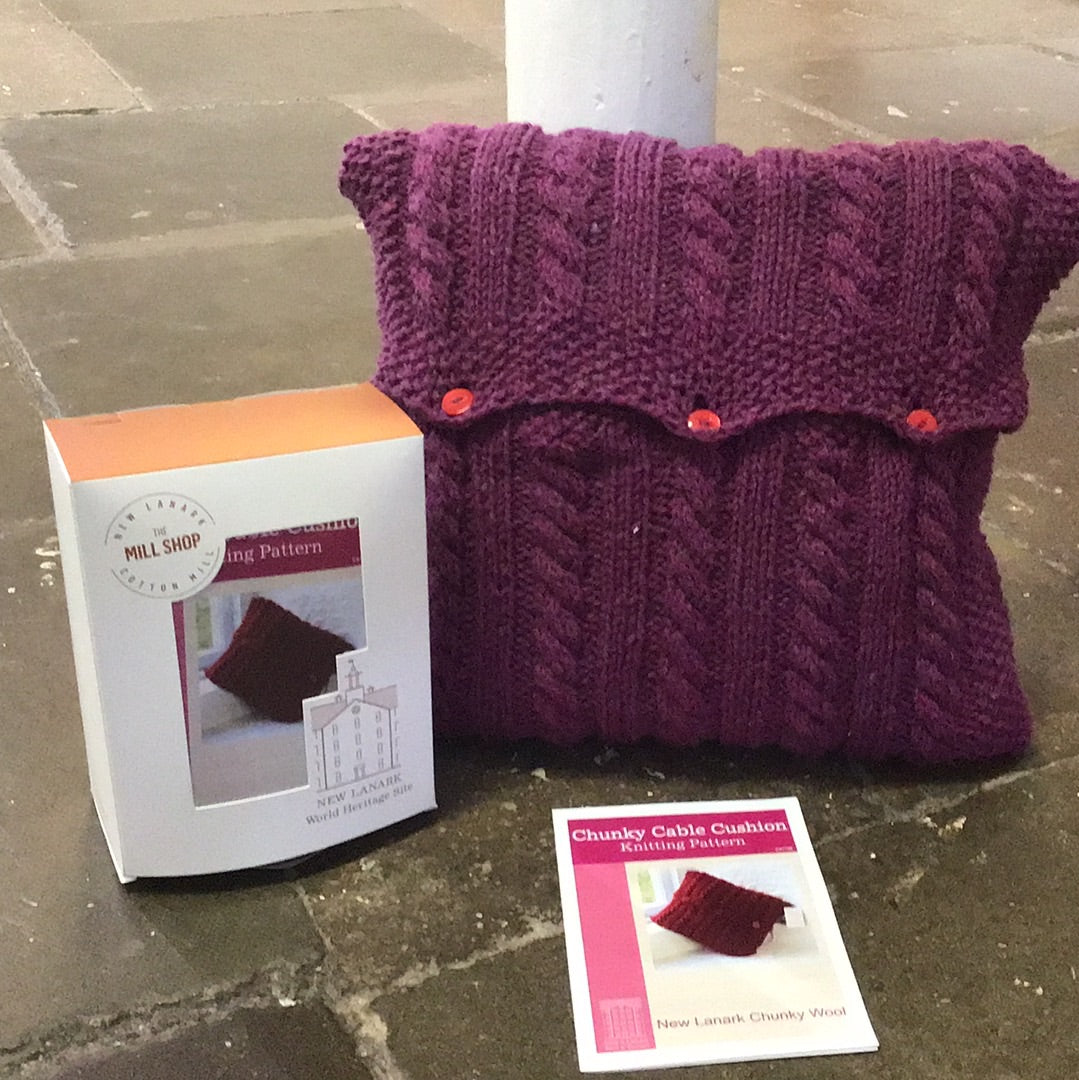 Chunky Cable Cushion Knitting Kit