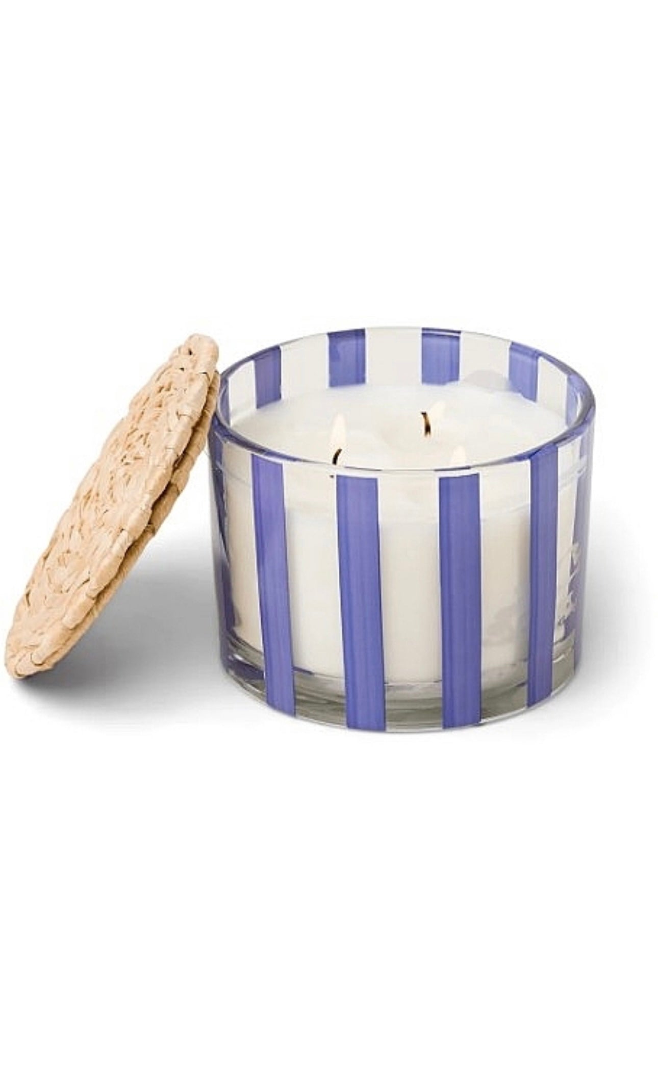 Al Fresco Striped Glass Candle