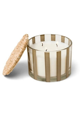 Al Fresco Striped Glass Candle