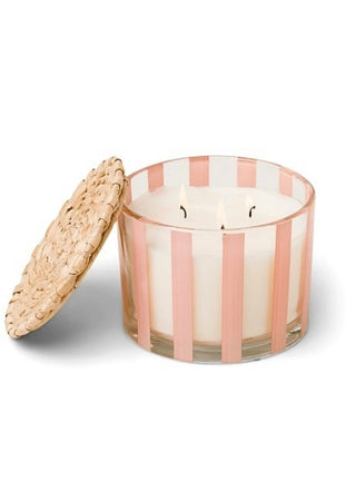 Al Fresco Striped Glass Candle