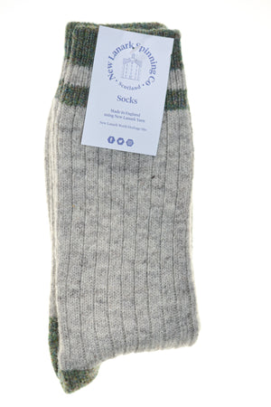 New Lanark ladies contrast socks various colours - New Lanark Spinning Company