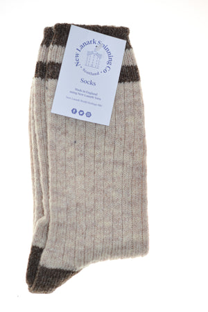 New Lanark ladies contrast socks various colours - New Lanark Spinning Company