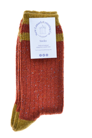 New Lanark ladies contrast socks various colours - New Lanark Spinning Company