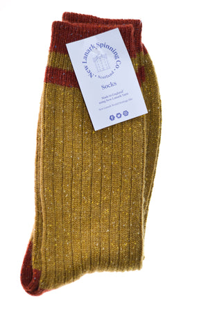 New Lanark ladies contrast socks various colours - New Lanark Spinning Company