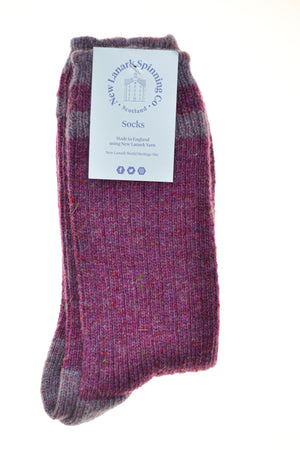 New Lanark ladies contrast socks various colours - New Lanark Spinning Company